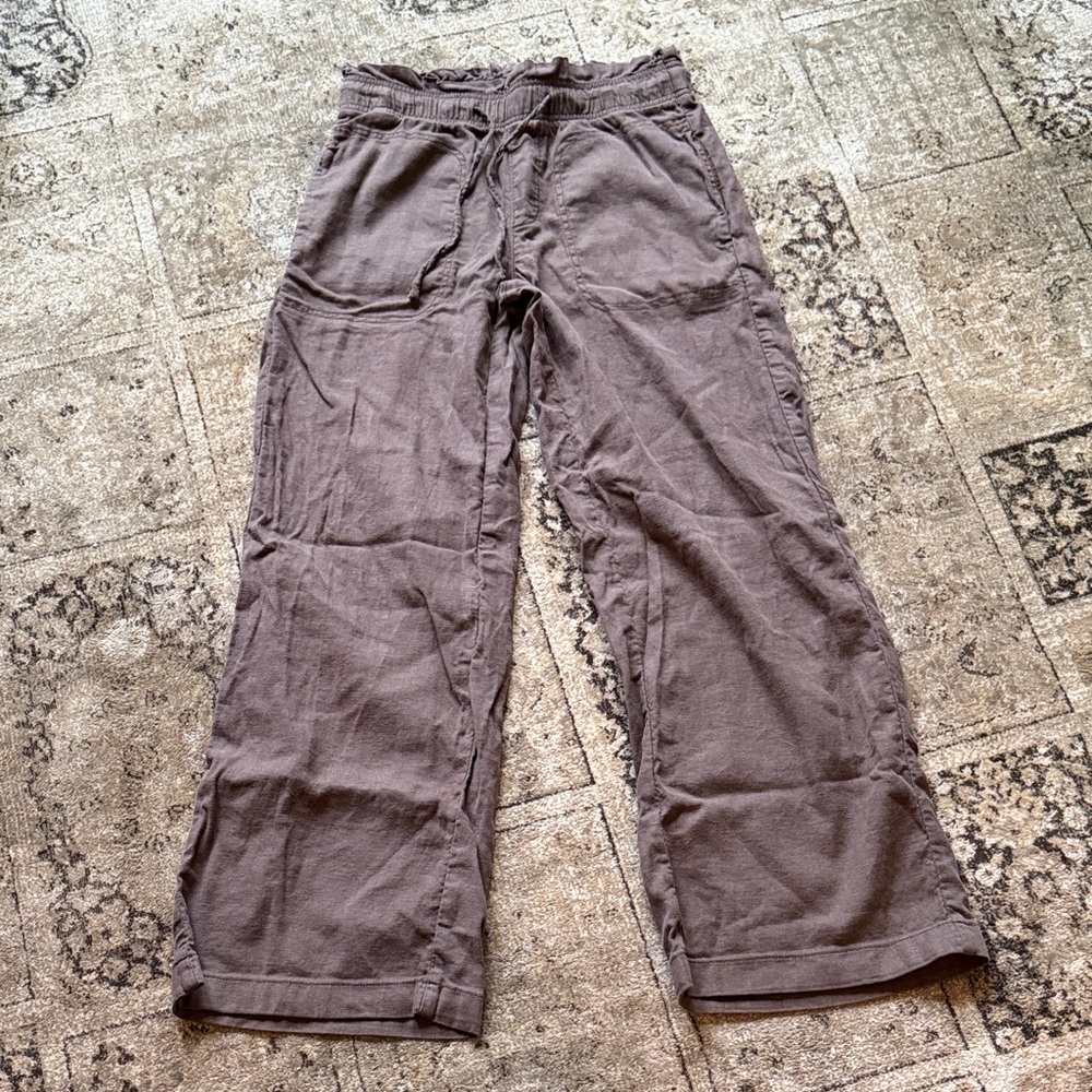 American Eagle Outfitters brown Wide Leg linen Pants